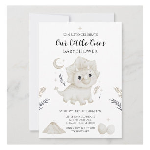 Cute Watercolor Dinosaur Baby Shower Invitation