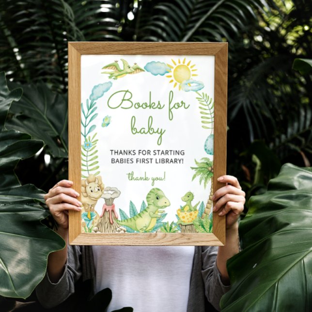 Cute Watercolor Dinosaur Books for Baby Poster (Creator Uploaded)