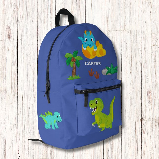 Cute Watercolor Dinosaur Pattern Monogram Printed Backpack (Creator Uploaded)