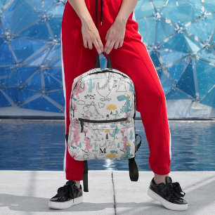 Cute Watercolor Dinosaurs Pattern Design Custom Printed Backpack