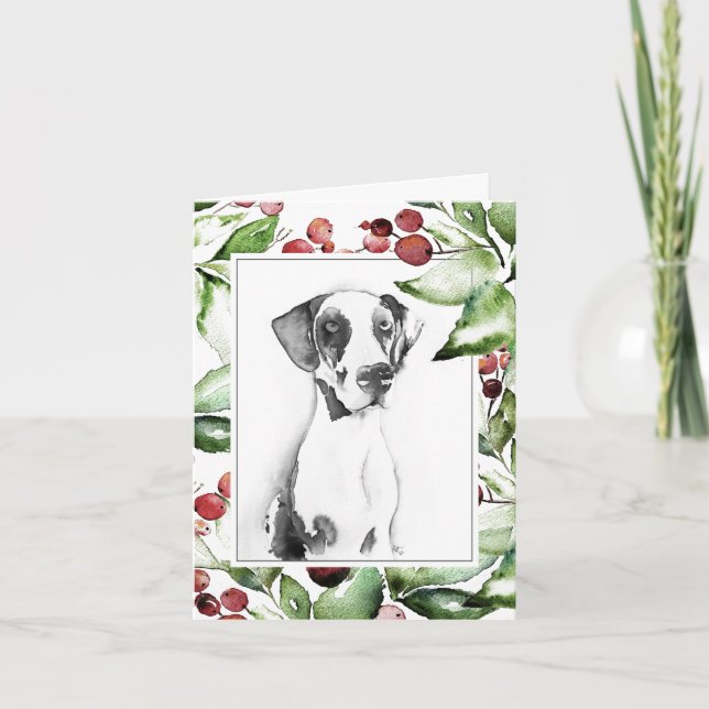 Cute Watercolor Dog Christmas Cards (Front)