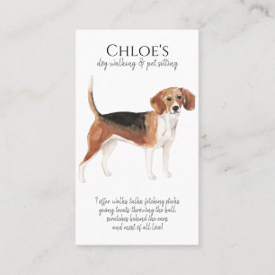 Cute Watercolor Dog Walker Pet Sitter  Business Card