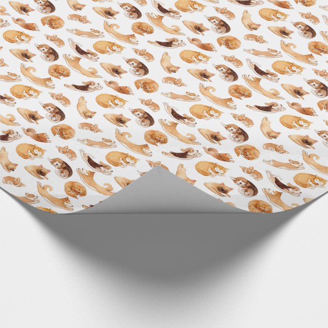 Cute Watercolor Dogs Illustrated Pattern Wrapping Paper (Corner)