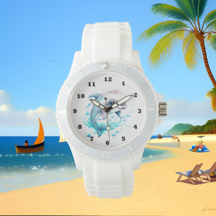 cute watercolor dolphin lovers  watch