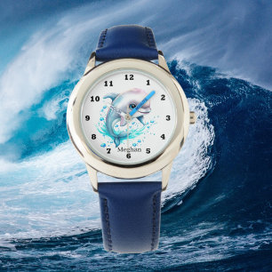 cute watercolor dolphin lovers  watch