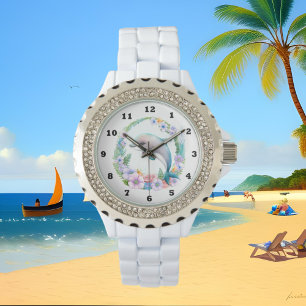 cute watercolor dolphin lovers  watch