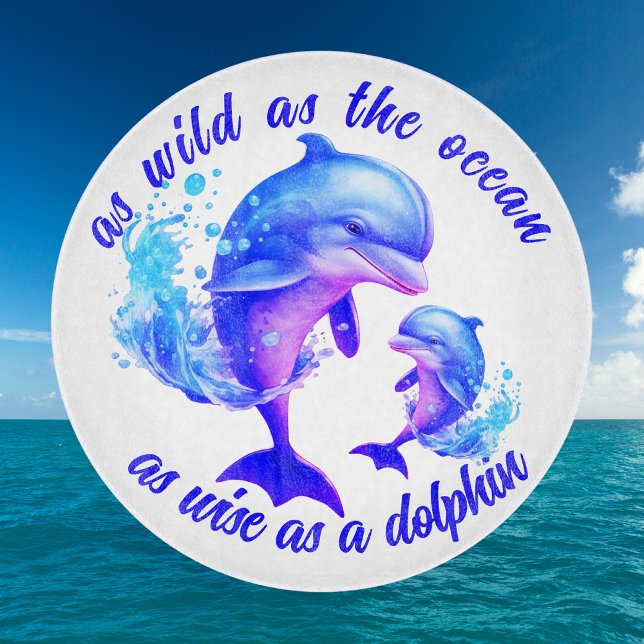 Cute Watercolor Dolphins Quote | Cutting Board (Creator Uploaded)