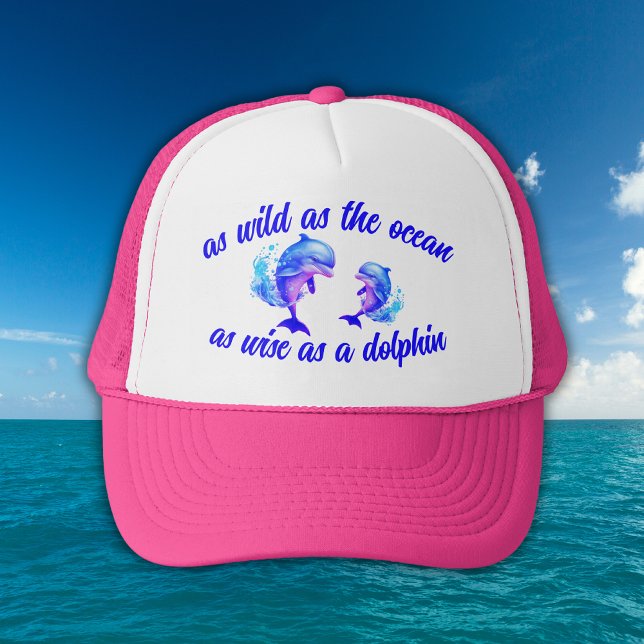 Cute Watercolor Dolphins Quote | Trucker Hat (Creator Uploaded)