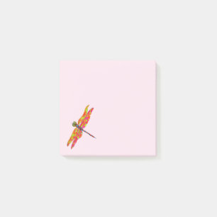 Cute watercolor dragonfly colourful girl's post-it notes