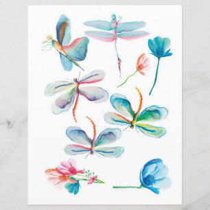 Cute Watercolor Dragonfly for Journal & Scrapbook
