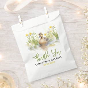 Cute Watercolor Duck Baby Boy Shower Favour Bags
