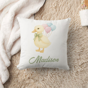 Cute Watercolor Duck Kids Room Decor Cushion