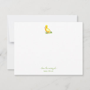 Cute watercolor duckling Baby Thank You card