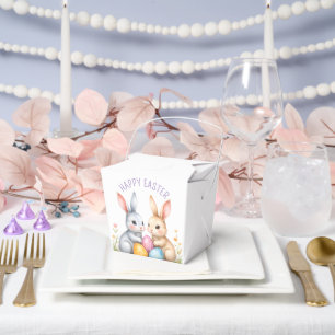 Cute Watercolor Easter Bunnies Happy Easter Favour Box