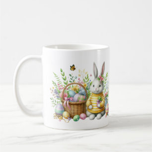 Cute watercolor Easter bunny add monogram Coffee Mug