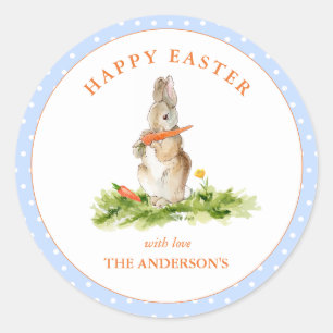 Cute watercolor Easter Bunny Classic Round Sticker