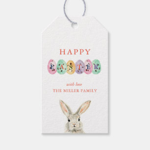 Cute watercolor Easter Bunny & Eggs Favour Tags