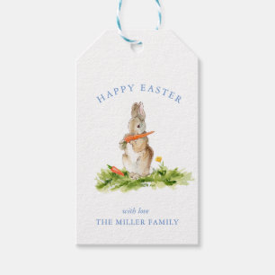 Cute watercolor Easter bunny Gift Tags
