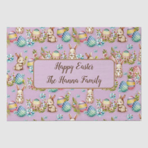 Cute Watercolor Easter Eggs, Bunny and Floral Tissue Paper