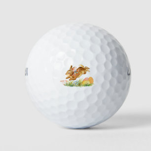 Cute watercolor easter rabbit golf balls