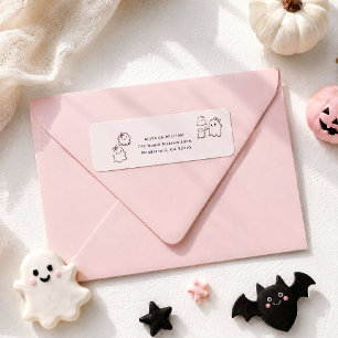 Cute Watercolor Elegant Pink Boo Halloween Return
