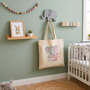 Cute watercolor Elephant baby Tote Bag