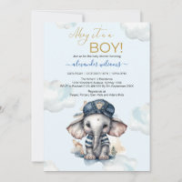 Cute Watercolor Elephant nautical theme baby showe
