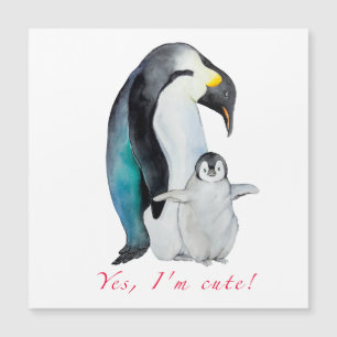 Cute watercolor emperor penguins