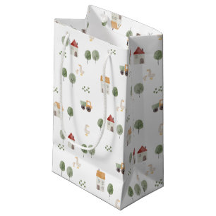 Cute Watercolor Farm Pattern Small Gift Bag