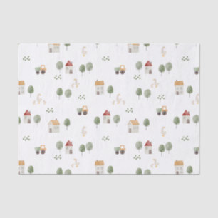 Cute Watercolor Farm Pattern Tissue Paper
