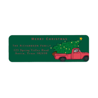 Cute Watercolor Farm Truck Christmas Tree