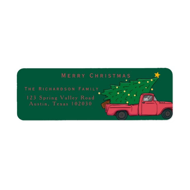 Cute Watercolor Farm Truck Christmas Tree  (Front)