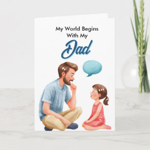 Cute Watercolor Father's Day Greeting Card