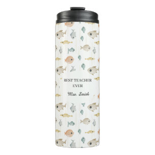 Cute Watercolor Fish Best Teacher Ever Thermal Tumbler
