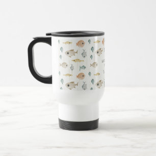 Cute Watercolor Fish Best Teacher Ever Travel Mug