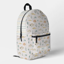 Cute Watercolor Fish Ocean Pattern Monogram Kids