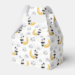 Cute Watercolor Fishing Panda Pattern Birthday Favour Box