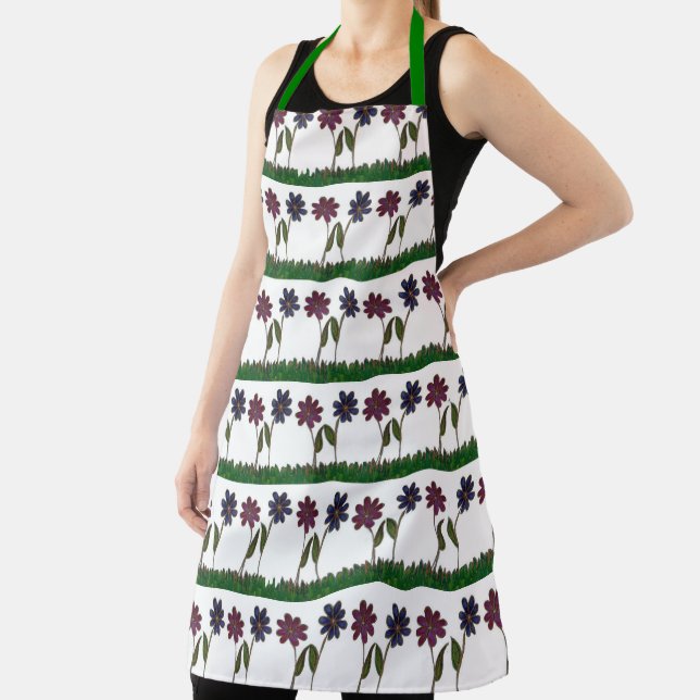 Cute Watercolor Floral Apron (Insitu)
