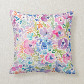 Cute Watercolor Flower Background Cushion