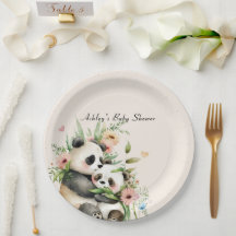 Cute Watercolor Flowers & Bears Baby Shower