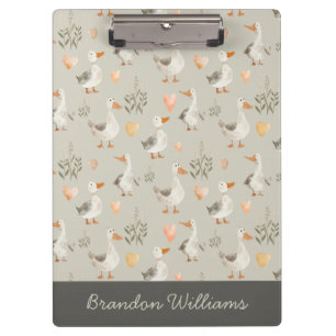 Cute Watercolor Geese Clipboard