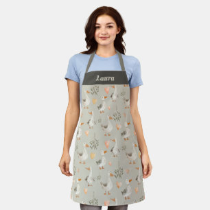 Cute Watercolor Geese - Customisable Apron