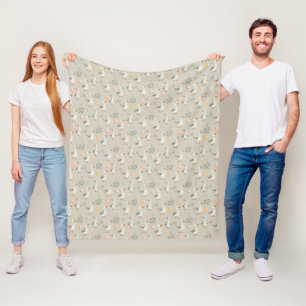 Cute Watercolor Geese Fleece Blanket