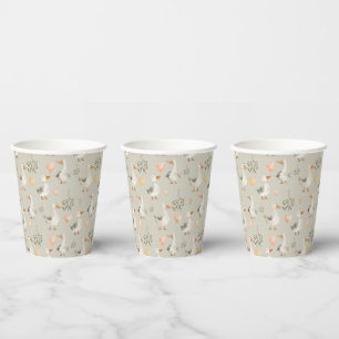 Cute Watercolor Geese Paper Cups