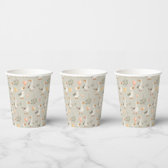 Cute Watercolor Geese Paper Cups (Multi)