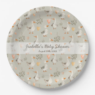 Cute Watercolor Geese Paper Plates