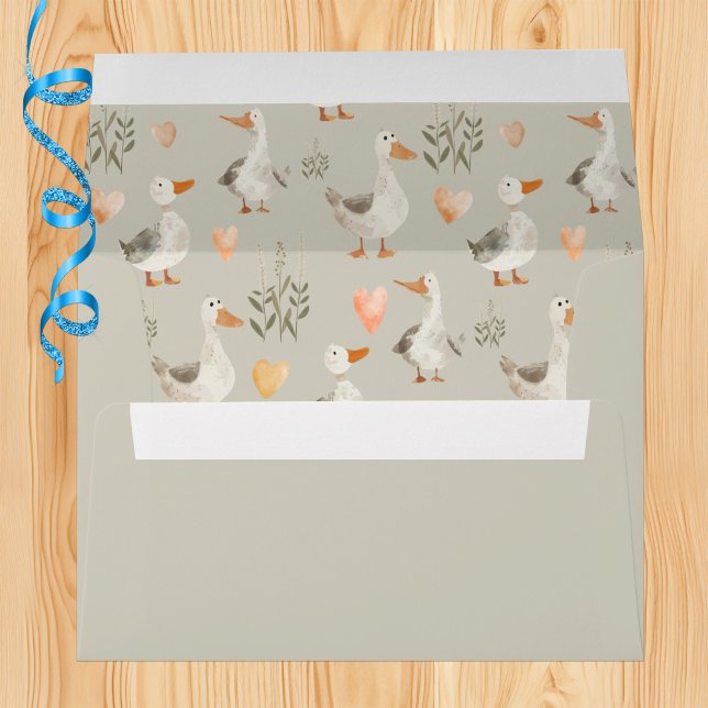 Cute Watercolor Geese Pattern Envelope (Creator Uploaded)