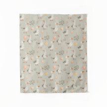 Cute Watercolor Geese Tapestry / Backdrop