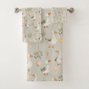 Cute Watercolor Geese - Towel Set