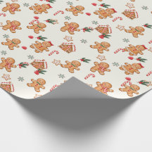 Cute Watercolor Gingerbread Christmas Wrapping